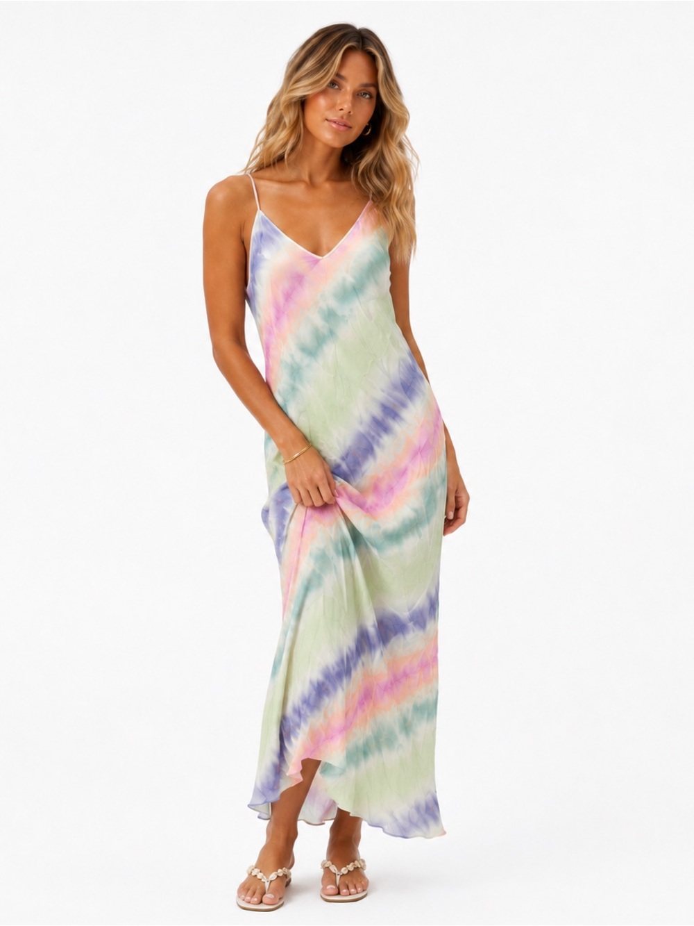 Pastel Tie Dye Maxi Slip Dress 🌈